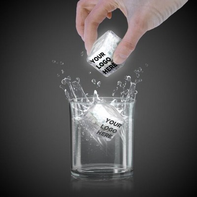 Pad Printed White Liquid Activated Light Up Ice Cube
