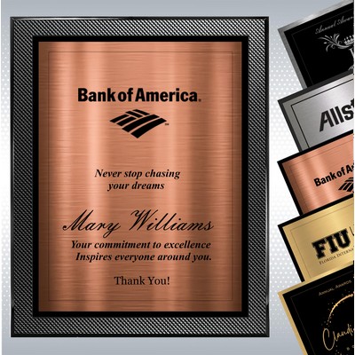 Piano Carbon Fiber Finish Plaque w/Choice of Double Plate (6" x 8")