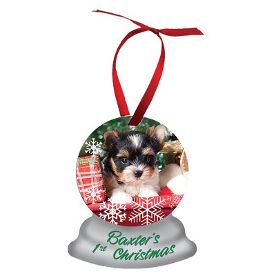 2 Sided Gloss Aluminum Snow Globe Ornament