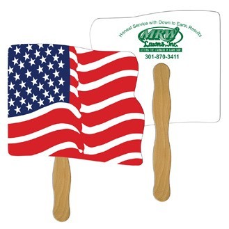 Wavy Flag Hand Fan Full Color (2 Sides)