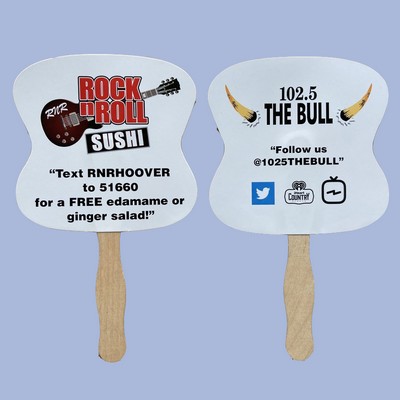 Custom Shape Paper Wedding Fan with Wood Handle