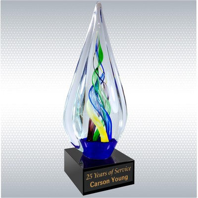 10 3/4" Infinity Twist Glass with Black Base