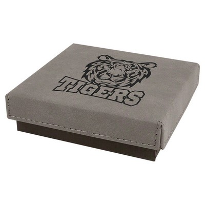 4" x 4" Gray Medal Box with Leatherette Lid
