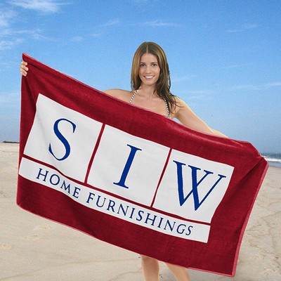 Custom WOVEN Beach Towel (30"x 60"), Made in USA