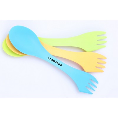10" x 2.125" Multi-Functional Plastic Spoon Fork Knife 3" 1