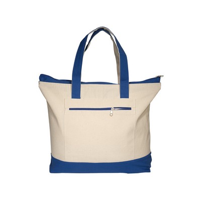 Zippered Cotton Boat Tote