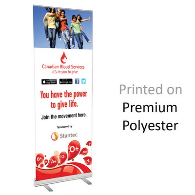24" w x 82" h Retractable Banner & Stand