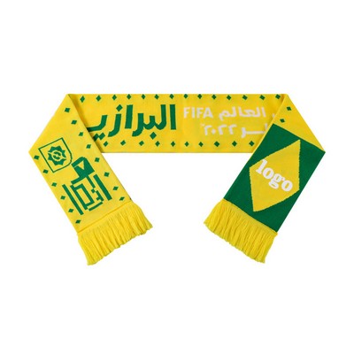 57" Custom Durable Acrylic Fiber Winter Sports Scarf w/Fringe