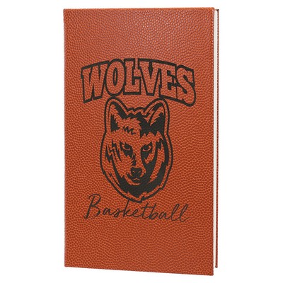 5 1/4" x 8 1/4" Basketball Leatherette Journal with Lined Notepad