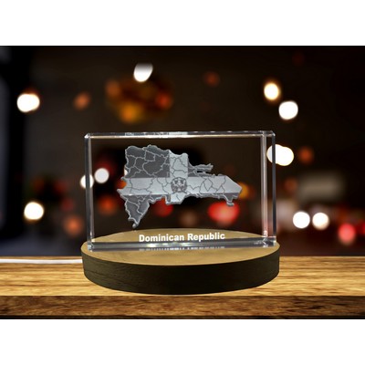 Dominican Republic 3D Crystal Trophy Award