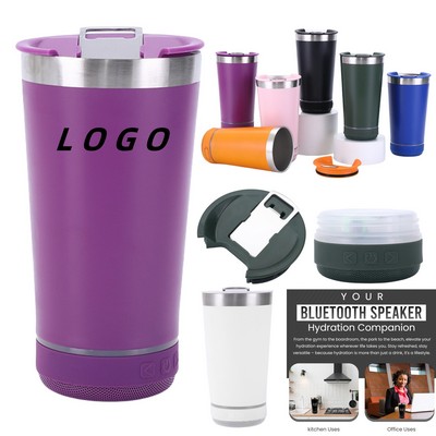 20Oz Stainless Steel Bluetooth Speaker Drinking Cup