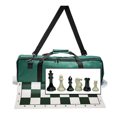 Weighted Tournament Chess Set, Board, Large Bag, Pieces 3.75"