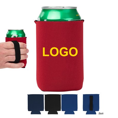 12 Oz. Reusable Neoprene Insulated Beer/Soda Can Sleeve w/Holding Handle