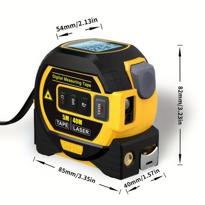 3-in-1 Digital Laser Tape Measure, 130Ft/40m Infrared Laser Measuring Tape Tool, with Led Display