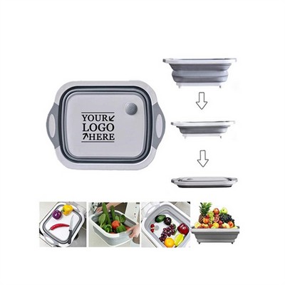 Collapsible Cutting Board with Colander