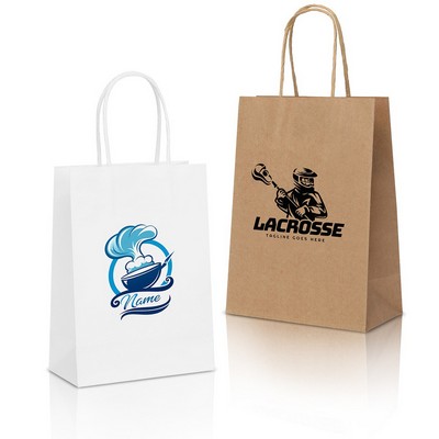 Natural Kraft Paper Shopper Tote Bag Small