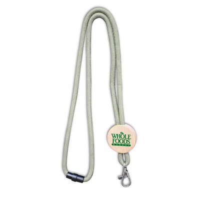 Round Bamboo Slider w/34½" Lanyard and Neck Break Away