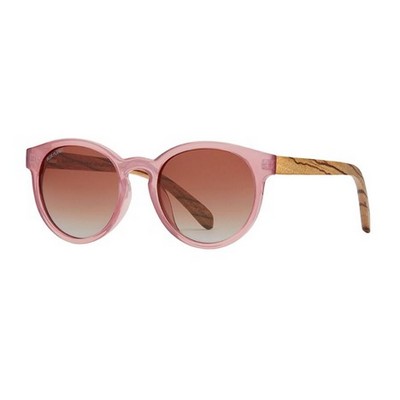 Reagan Eco-Sustainable Polarized Sunglasses w/Rose & Zebra Wood Frame