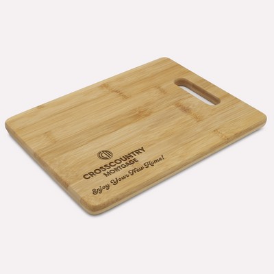 Laser Engraved Bamboo Wood Cutting Board, 11.5" x 8.75" x .5"