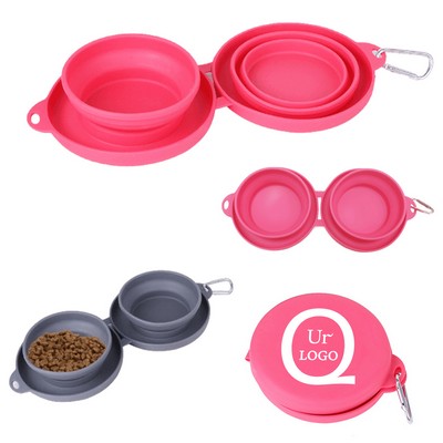6.76 Oz Collapsible Dog Double Bowls