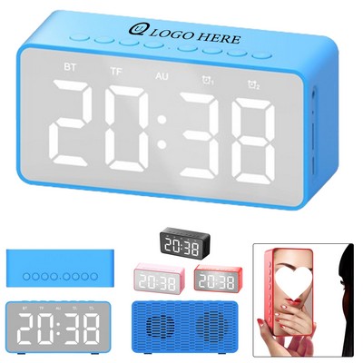 Mirror Digital Alarm Clock w/ Bluetooth Speaker