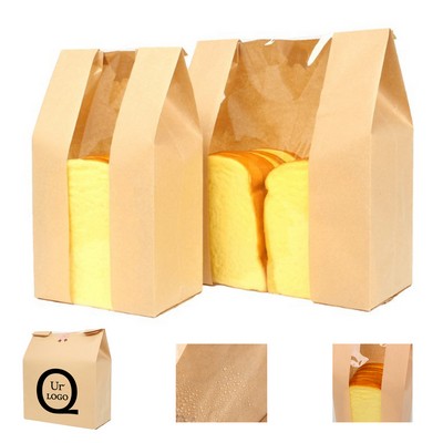 Kraft Paper Stand-Up Toast Bag w/ Clear Window