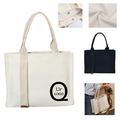 Full-Color Canvas Tote Bag w/ Snap-closure