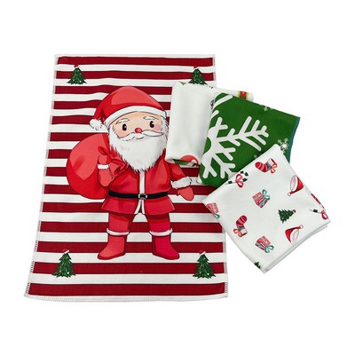 Custom Full Color Microfiber Christmas Kitchen Towels - 18 X 13"