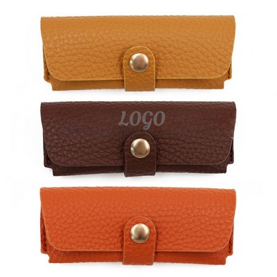 PU Leather Magnetic Buckle Makeup Bag Handle Bag Lipstick Storage Pouch