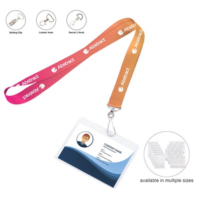 3/4" Dye-Sublimated Lanyard With Clear Badge Holder