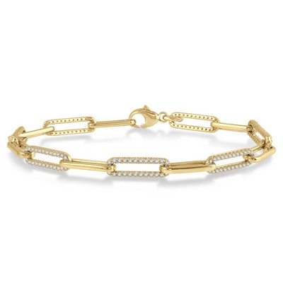 Jilco Inc Diamond Paperclip Bracelet