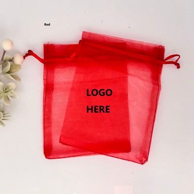 Small Organza Gift Bag Drawstring Jewelry Pouches