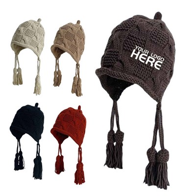 Tassel Braid Woolen Hat