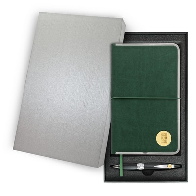 Green Journal Set W/ Gold Medallion