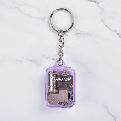 Mini Cuboid Shape Acrylic Music Box Keychain