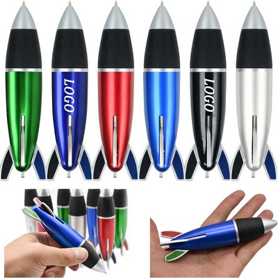 4" 1 Multicolor Fat Rocket Shape Pen