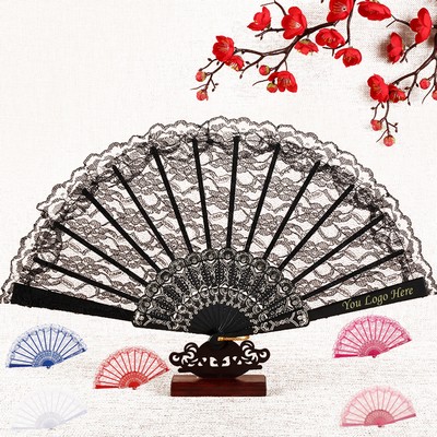 European Vintage Lace Folding Fan