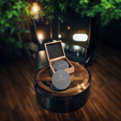 Slate Coasters In Wooden Gift Box