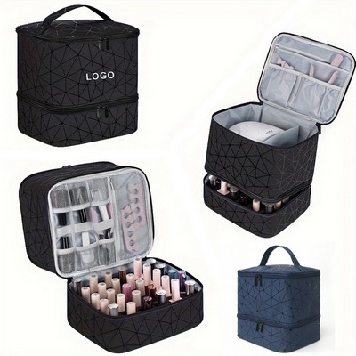 PU Leather Nail Polish Organizer and Nail Lamp Case