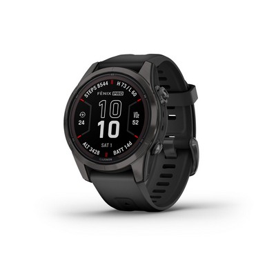 Garmin® Fenix 7S Pro Smartwatch Sapphire Solar Ed Carbon Gray & Black Band