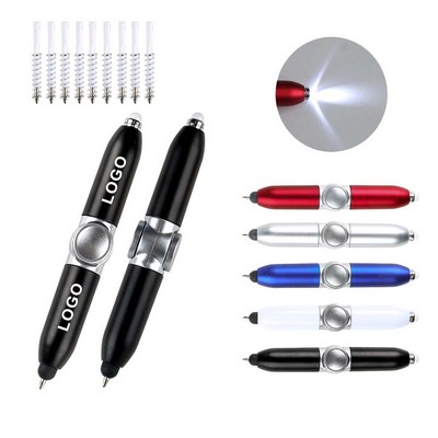 Rotating Office Stress Relief Gyroscope Light-Up Pen