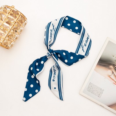 35" x 2" Full Custom Long Neckerchief Ribbon Scarf Hairband Handbag Wrap Scarf Neck Tie #1-Polka Dot