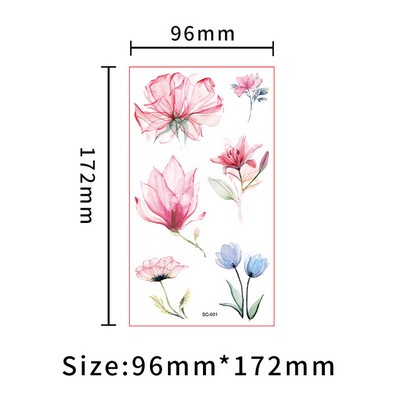 Watercolor Flower Tattoo Stickers