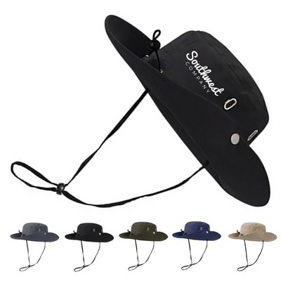 Wide Brim Twill Bucket Hat