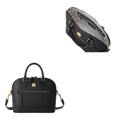 Dooney & Bourke Black Saffiano Domed Zip Satchel