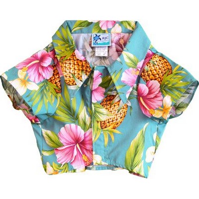 Dog Hawaiian Tropical Print Slate Cotton Shirt