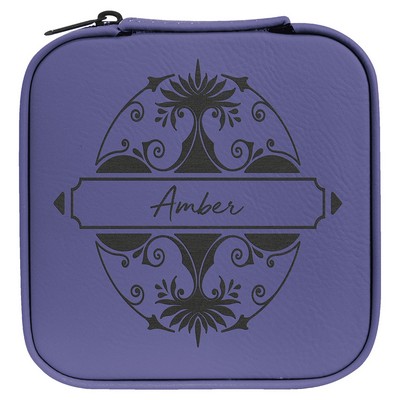 Leatherette Travel Jewelry Box with Black Lining