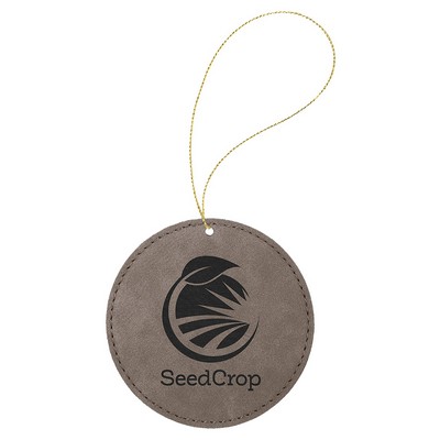 Round Leatherette Ornament with String