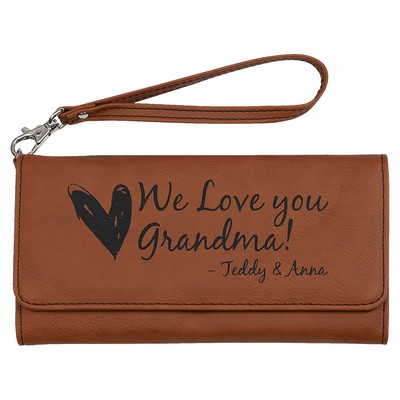 Leatherette Wallet with Strap