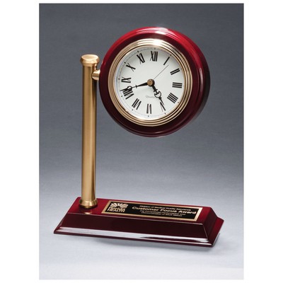 Rail Station Style Desk Clock on Rosewood High Gloss Base